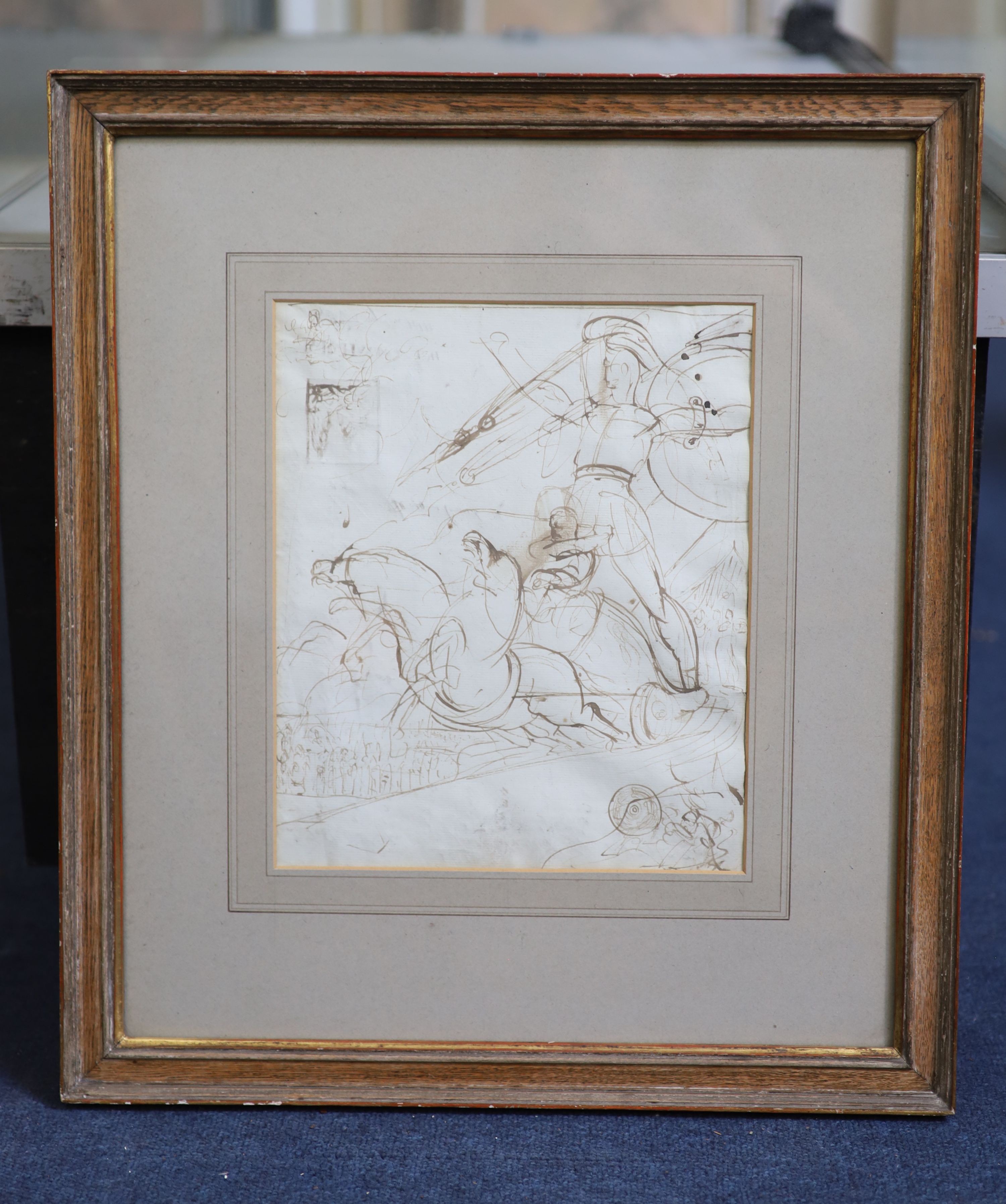 Benjamin Robert Haydon (1786-1846), Achilles returning to Battle, Pen and ink, 28 x 23cm.